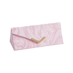 boîte bijoux pliable moderne élégante fermoir marbrée blanc rose pâle compartments organisation porte bijoux
