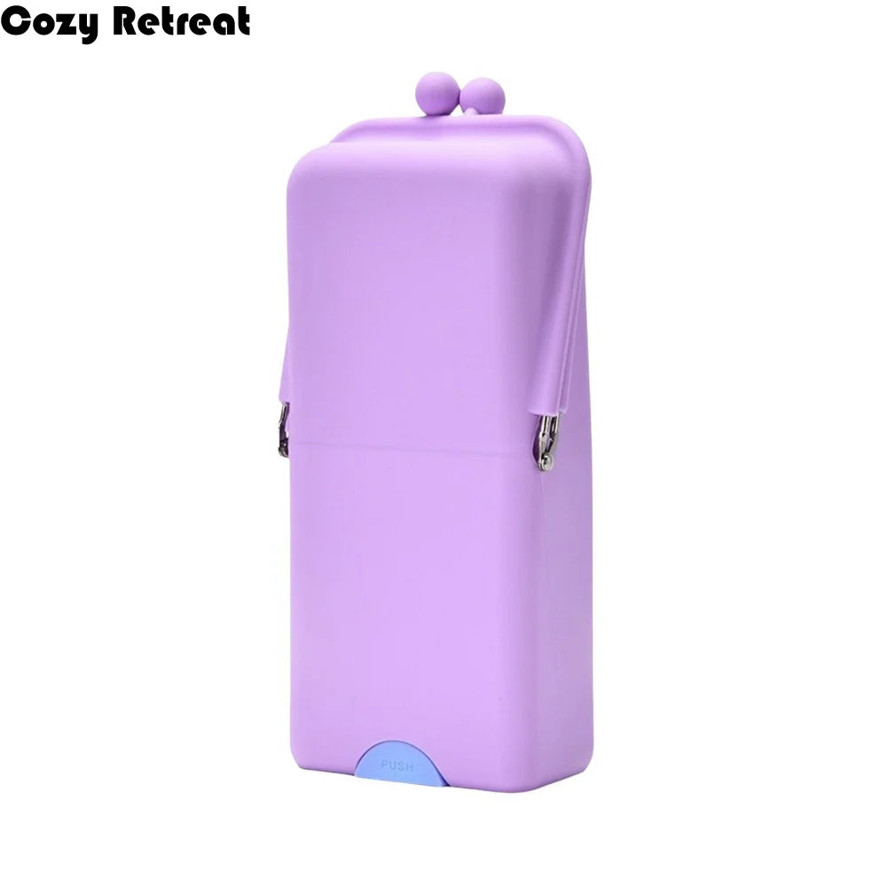 étui pinceaux cosmétiques réutilisable moderne rose gris bleu vert violet polyester opaque