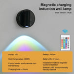 lampe murale led rechargeable aimant magnétique tactile beige noir moderne minimaliste