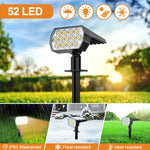 spots solaires led jardin extérieur 52 leds ip65 moderne jaune noir minimaliste