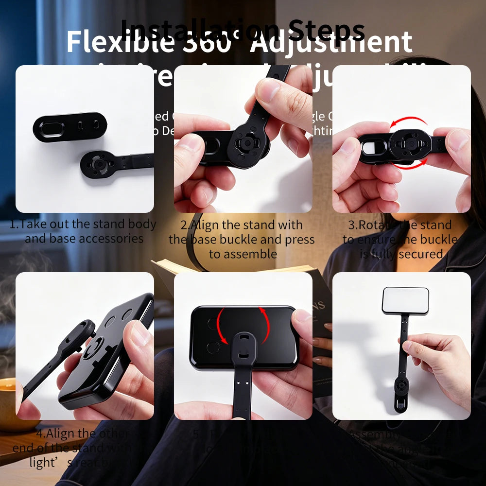 lampe lecture rechargeable led pinces noir réglable intensité moderne compact