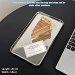 plateau rectangulaire argenté lisse moderne service table gâteau boisson pain