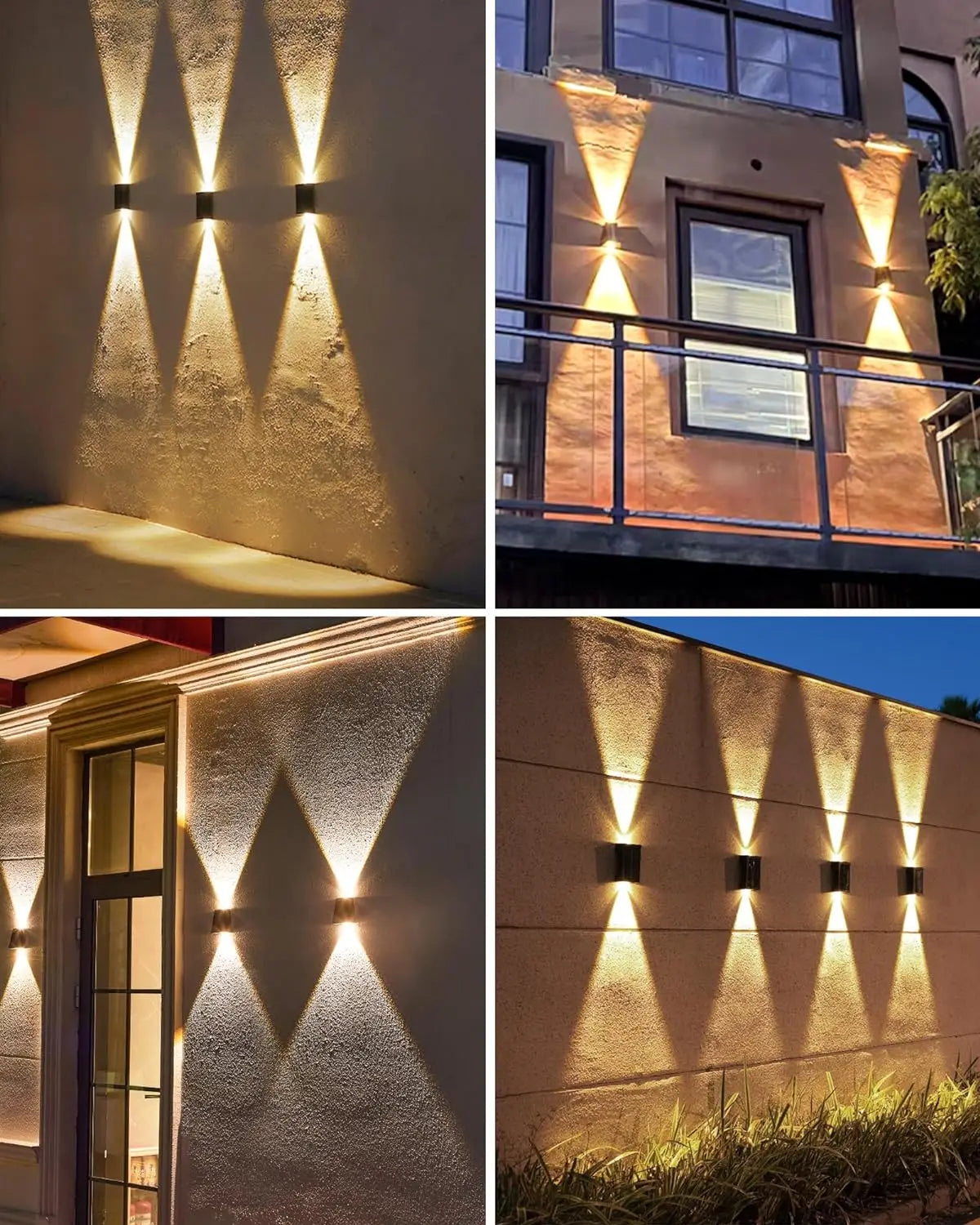 lampes murales solaires modernes led noires lumière jaune ip65 étanchesextérieur minimalistes