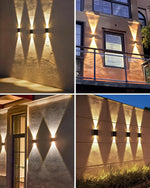 lampes murales solaires modernes led noires lumière jaune ip65 étanchesextérieur minimalistes