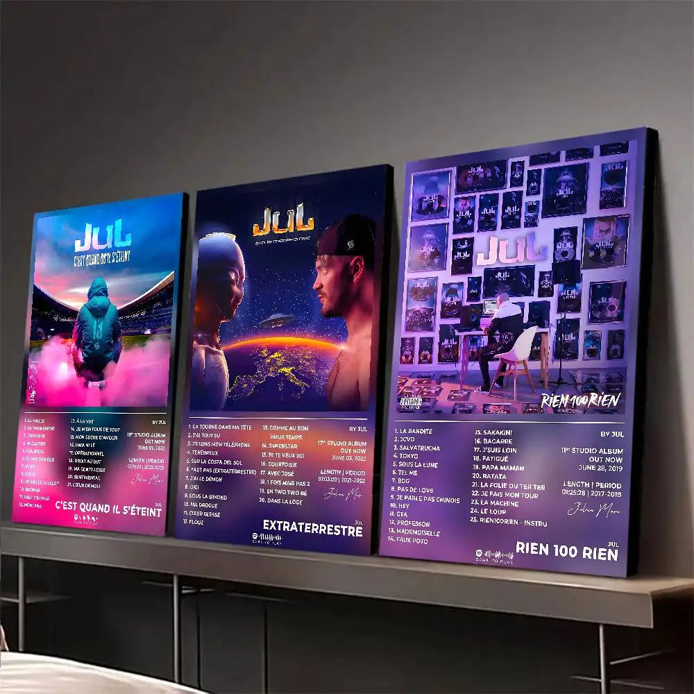 affiche moderne graphique bleu violet noir autocollante stickers salon decoration papier taille 40x60cm