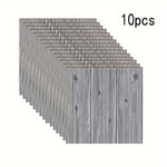 panneaux décoratifs autoadhésifs bois naturel moderne grisclair brunfoncé résistants humidité moisissures 35cmx35cm