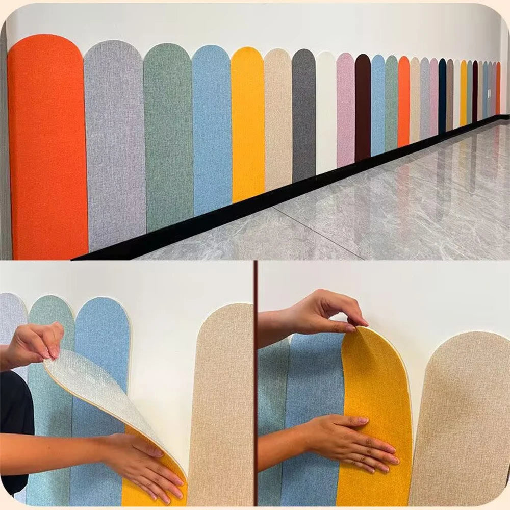panneaux protection acoustique adhésifs anti collision murales textures grainées modernes couleurs variées enfants chambre