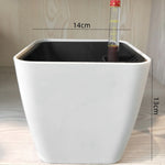 Pot fleurs moderne blanc lisse sans finition 20cm 20cm 19.8cm auto arrosage