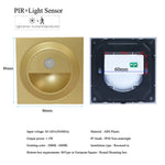 lumière murale led capteur pir moderne interrupteur noir blanc doré fixations vis