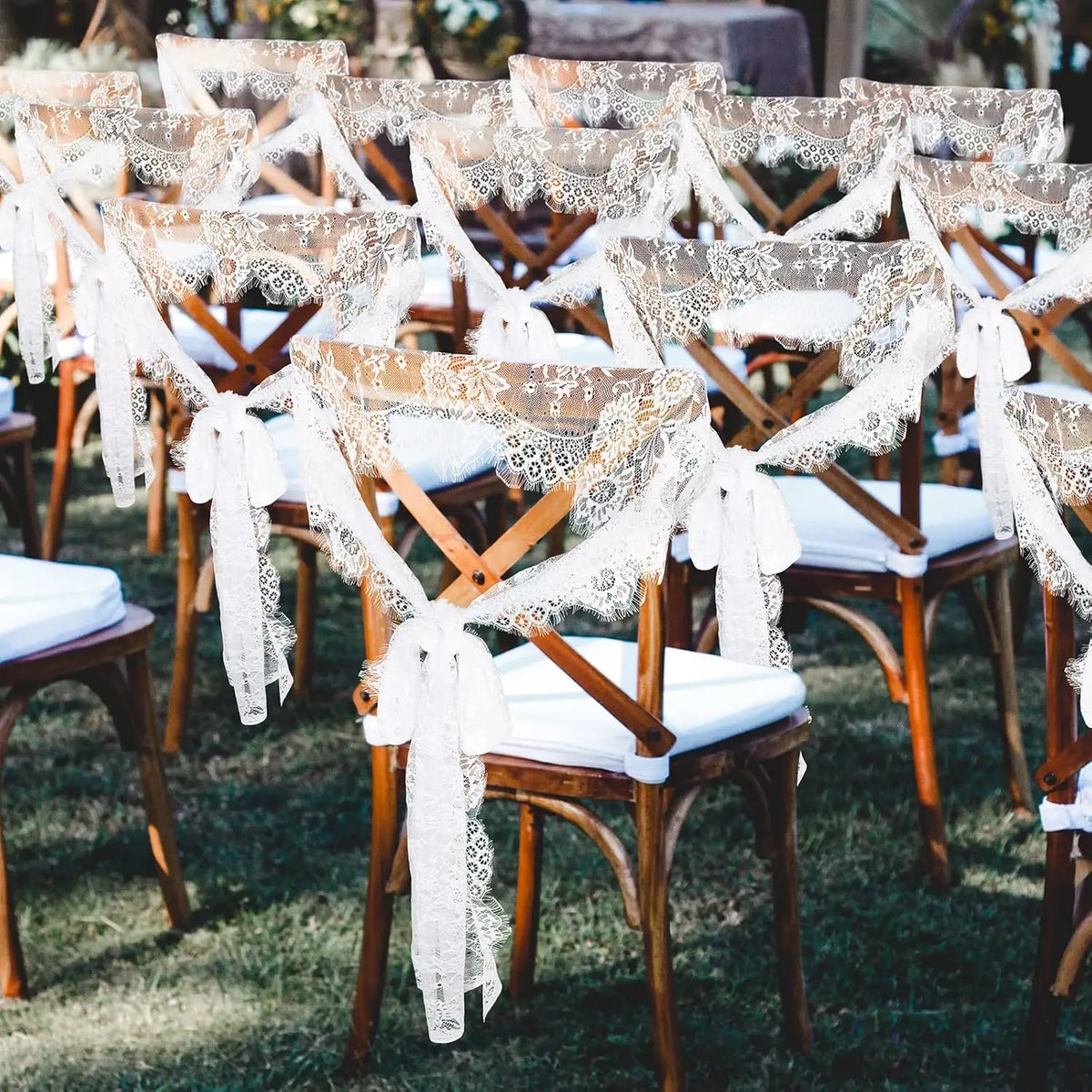chemins table dentelle brodée mariage blanc rustique motifs floraux 10 pièces transparents