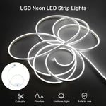 éclairage led néon flexible blanc moderne interrupteur tactile câble usb adaptable décoration murale