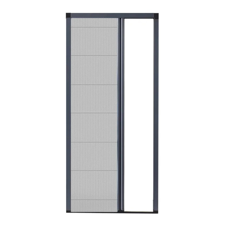 rideau moustiquaire gris maille fine moderne adhésif barre métallique ruban magnétique porte fenêtre
