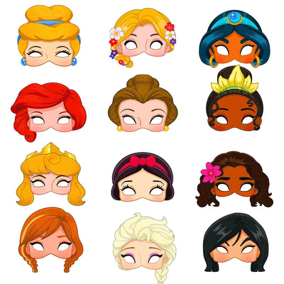 Ensemble de masques de princesse Disney pour décoration de fête d'anniversaire