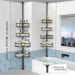 étagère salle bain réglable métal noir moderne quatre niveaux rangement