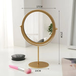 miroir maquillage argenté moderne portable ovale pouces pieds solides aluminium lisse salon chambre bain