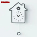 horloge murale moderne bois naturel cadre blanc aiguille quartz pendule adhésif salon deco simple