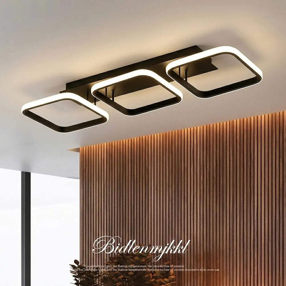 plafonnier led moderne noir rond géométrique acier poli minimalisteintérieur chambre salon