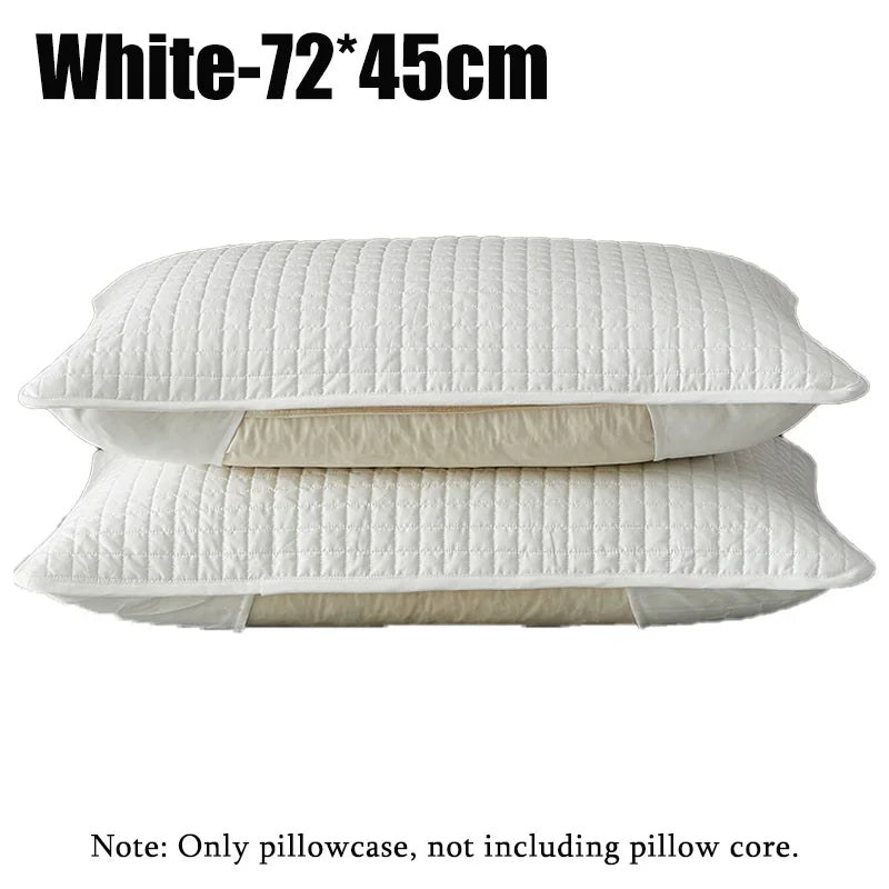 protège oreiller quilté gris clair moderne housse coussin coton polyester hypoallergénique respirant