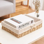 panier rangement tissé bambou beige brun clair rustique multiple utilisation bohème doublure opacité