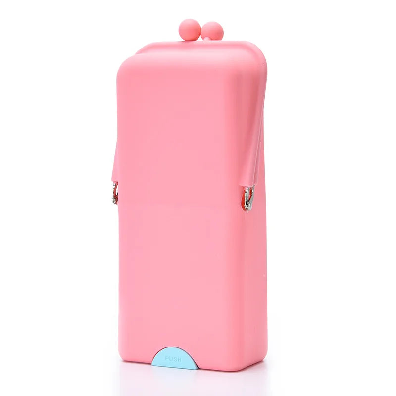 boîte maquillage silicone reutilisable pinceaux maquillage portable moderne opacité bleu clair violet rose beige