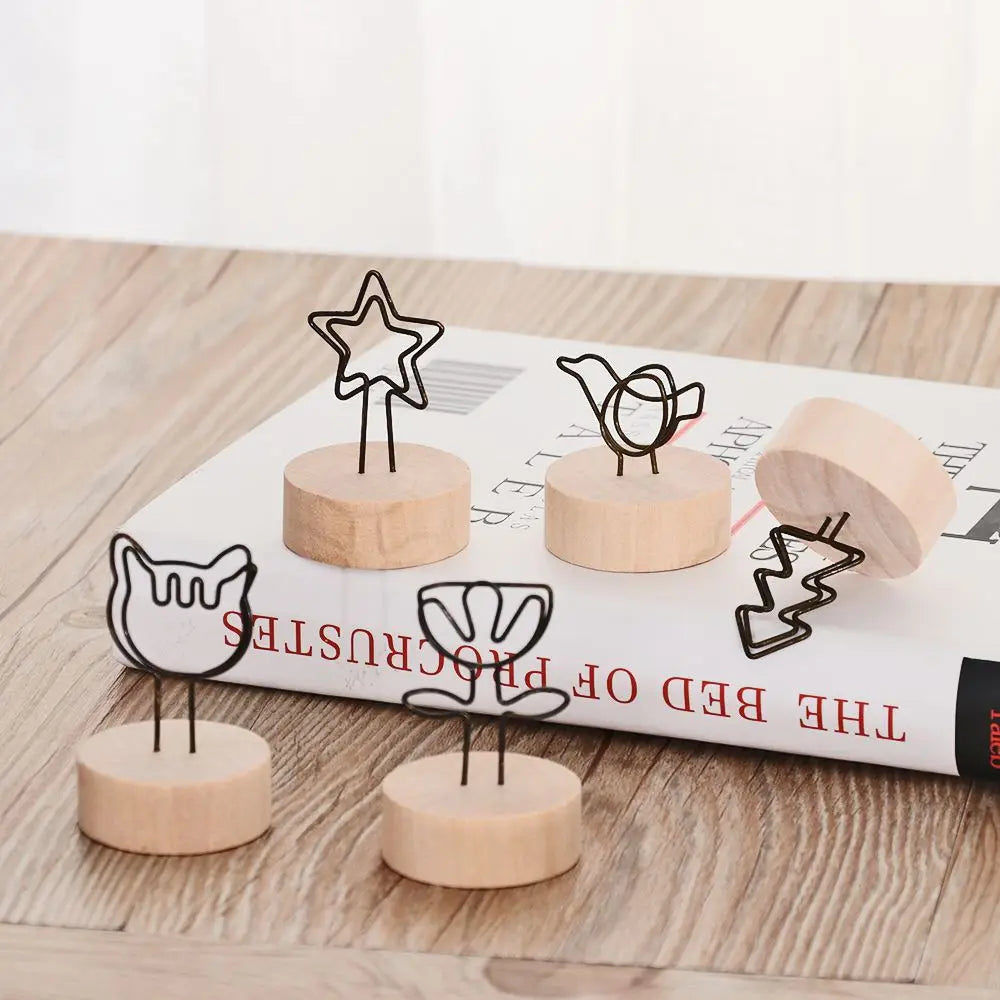 clips papier noir forme voiture oiseau étoile cœur minimaliste support bois