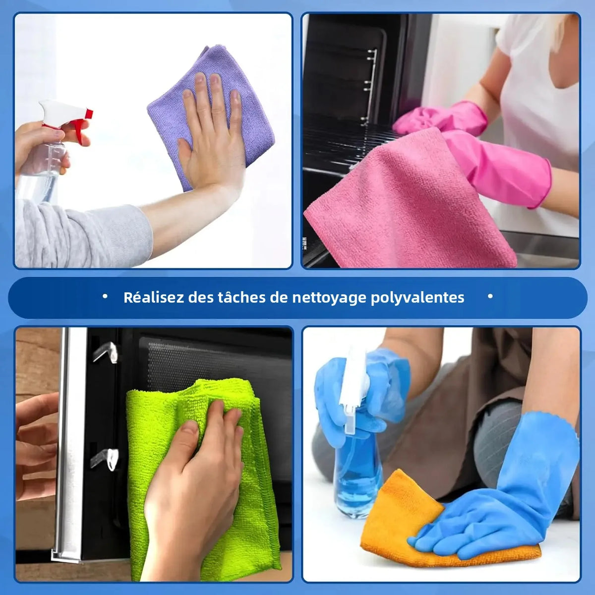 torchons microfibre couleurs mixtes rayures horizontales absorbants réutilisables nettoyage moderne utilitaire 30x30cm