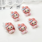 figurines résine animaux clips cheveux noir violet rose blanc bleu jaune cartoon mignons coeurs
