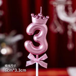 bougies numeriques rose couronne ruban brillant pique decoration anniversaire festif chiffres princesse