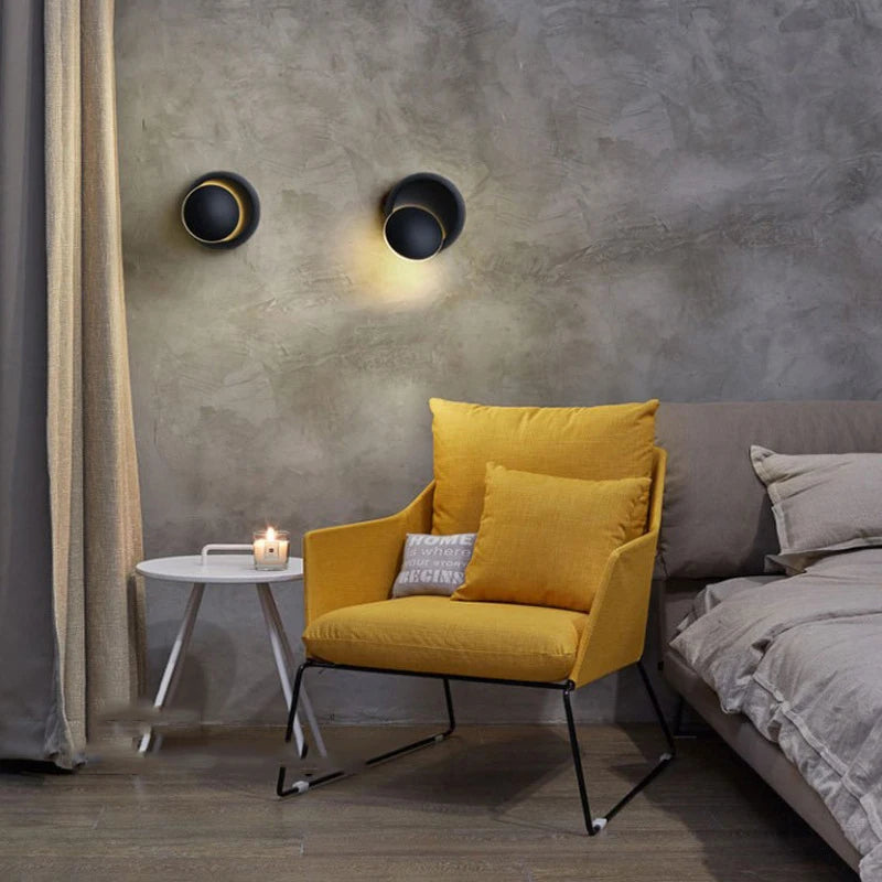 lampe murale led moderne minimaliste fixée mur interrupteur tactile noir blanc