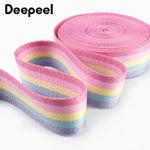 ruban polyestère rose bleu clair jaune vert rayures double face 25mm 32mm texturé sécurité