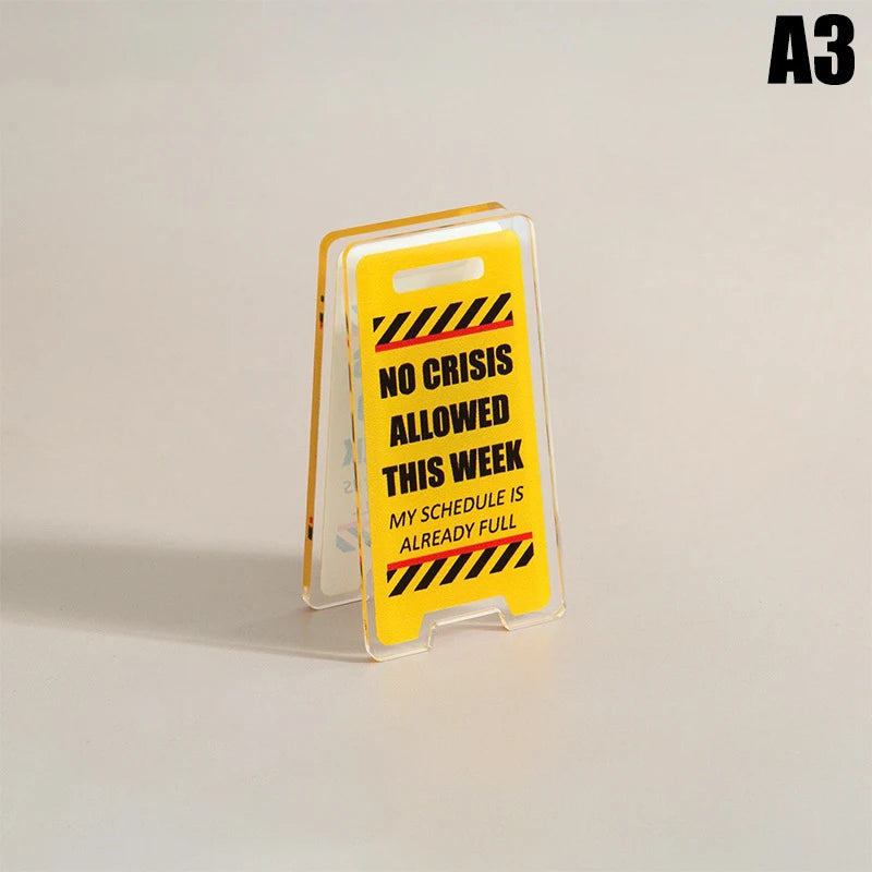 panneau decoratif signalisation routiere humour leave me alone busy age 14+ résine transparent impression