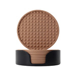 coasters acrylique noirs bleu marine modernes texture points 10cm 5cm pack pièces rangement