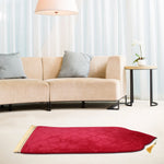tapis prière polyester antidérapant flocage motif géométrique moderne rouge bleu marine rose beigeclair