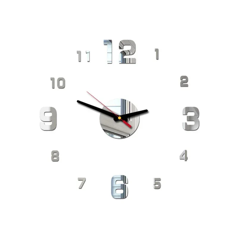 horloge murale moderne chiffres brillants noir vert doré 40x40cm minimaliste