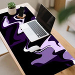 tapis souris abstrait noir violet moderne adhésif gamer fluide ondulé travail