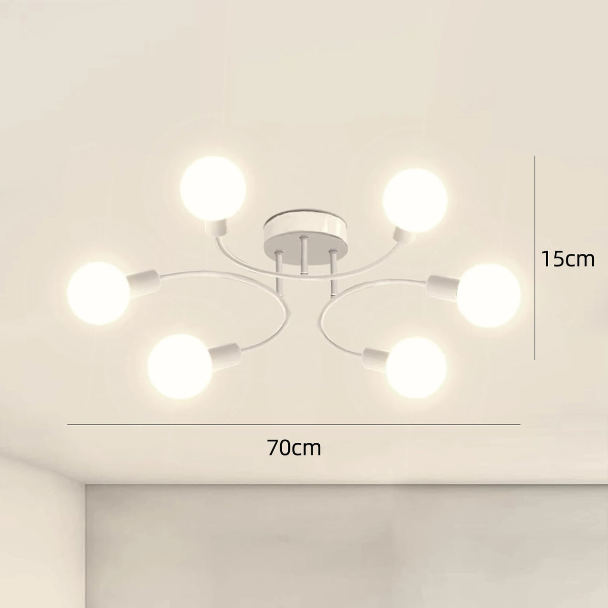 plafonnier moderne noir or élégant ampoules cuisine chambre contemporain