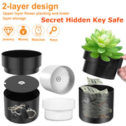 Pot de fleur coffre-fort secret 2 couches métal avec serrure pour cacher argent et bijoux