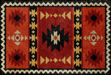 tapis décoratif classique motif floral fleurs rouge bleu vert blanc intérieur maison