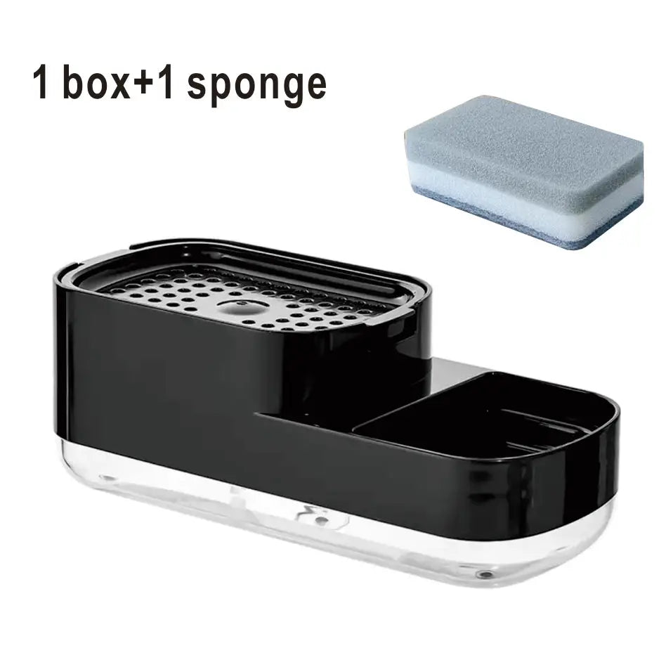 distributeur savon mousse blanc moderne support éponge pompe couvercle compartimentOpaque