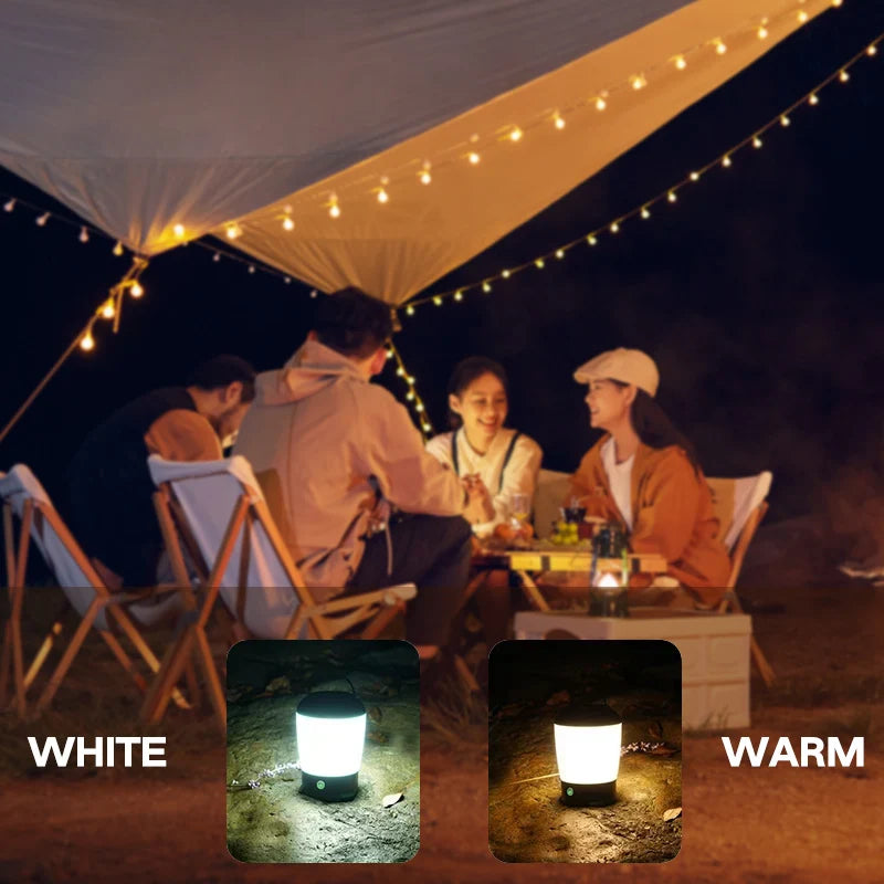 lampe camping rechargeable led vert blanc moderne pratique