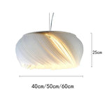 abat jour blanc rayures horizontales suspension moderne acier inoxydable led 4200k 3000k 6500k