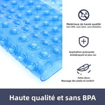 tapis bain moderne bleu clair perforé 53x53cm respectueux environnement salle bain