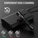 lampe torche tactique led vert noir résistante chocs lumière intense alliage aluminium camping