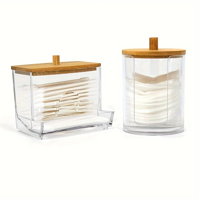 boîtes rangement coton tige transparentes moderne boites acrylique réutilisables minimaliste