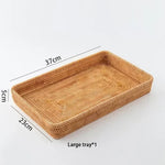panier rotin marron clair tissage fin moderne rangement cuisine fruits assiettes thé livres