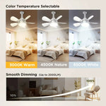 ventilateur led blanc moderne télécommande lumière variable facile chambre salon