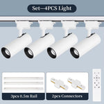 spots led modernes noir blanc télécommande dimmable ensembles complets rail