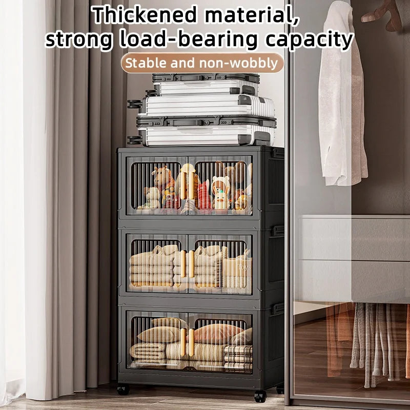 rangement modulaire pliable noir moderne roulettes grilles rangement amovibles