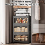 rangement modulaire pliable noir moderne roulettes grilles rangement amovibles