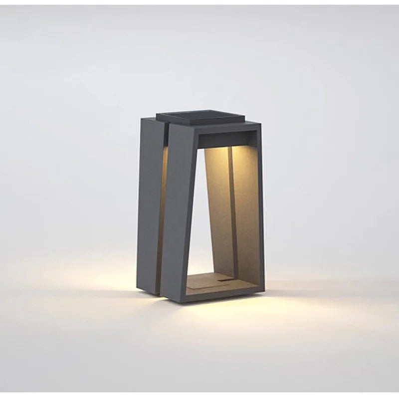 lumière solaire moderne gris contemporaine extérieure autonome led imperméable flux lumineux faible facile